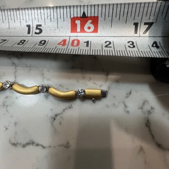 Vintage, elegant 22K gold plated necklace with crystals - Picture 3 of 5